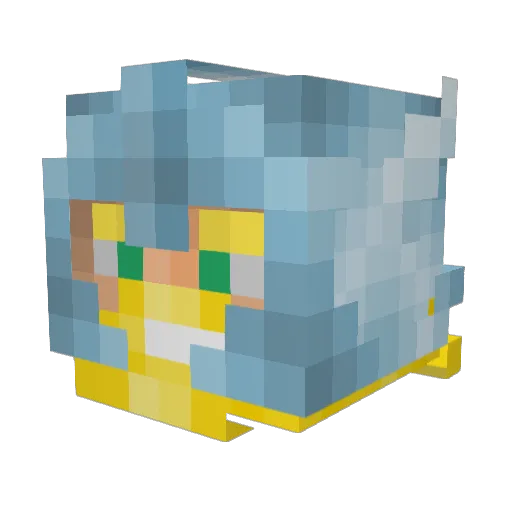 uhrenkid Minecraft avatar head, 3D render
