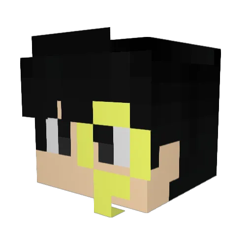 uhuuu Minecraft avatar head, 3D render