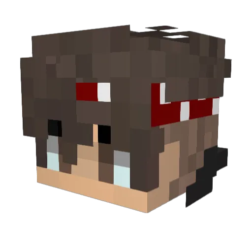 uioprt Minecraft avatar head, 3D render