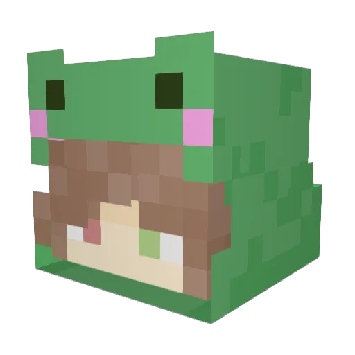 ujivert Minecraft avatar head, 3D render