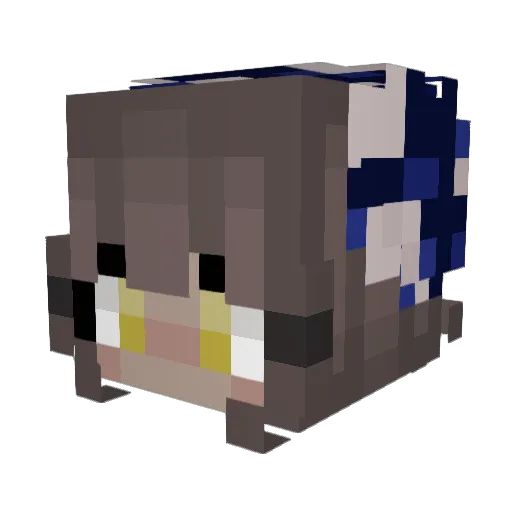 ukiyoue Minecraft avatar head, 3D render