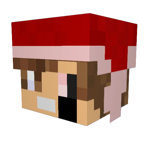 ukulelexy Minecraft avatar head, 3D render