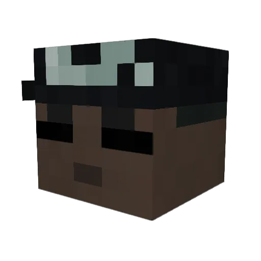 uliczny Minecraft avatar head, 3D render