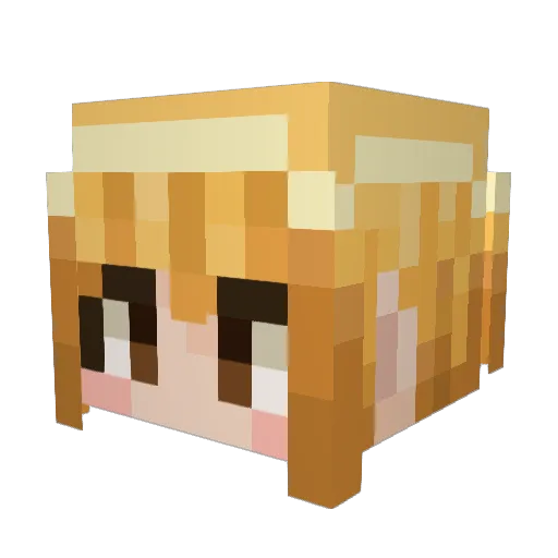 ulivia Minecraft avatar head, 3D render