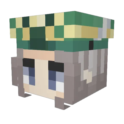 ulkpai Minecraft avatar head, 3D render