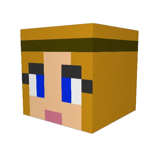 ulm Minecraft avatar head, 3D render