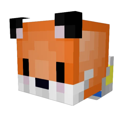 ultifoxx Minecraft avatar head, 3D render