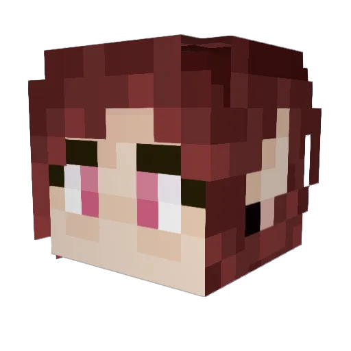 ultravai Minecraft avatar head, 3D render