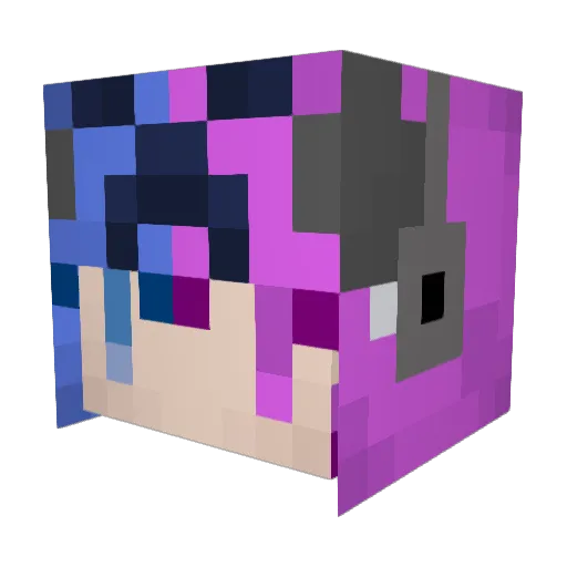 ultrawater Minecraft avatar head, 3D render