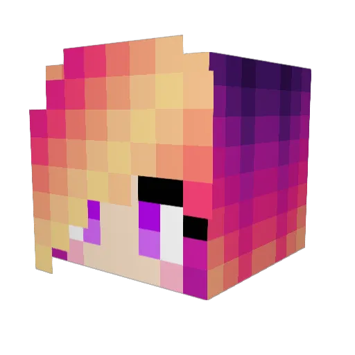ults Minecraft avatar head, 3D render