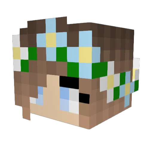 ulvenx Minecraft avatar head, 3D render