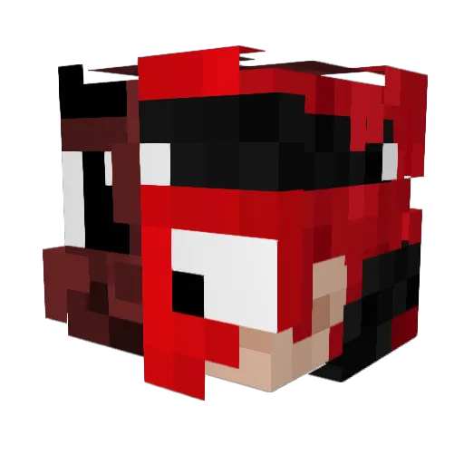 ulvernD Minecraft avatar head, 3D render