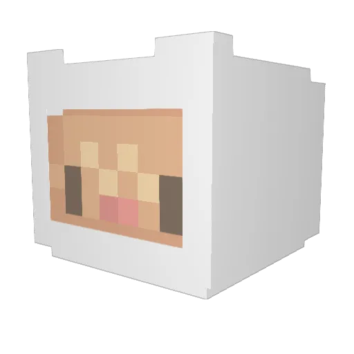 umamalie Minecraft avatar head, 3D render