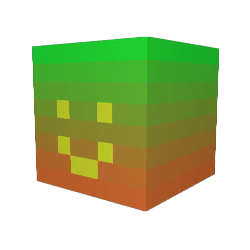 umamikan Minecraft avatar head, 3D render