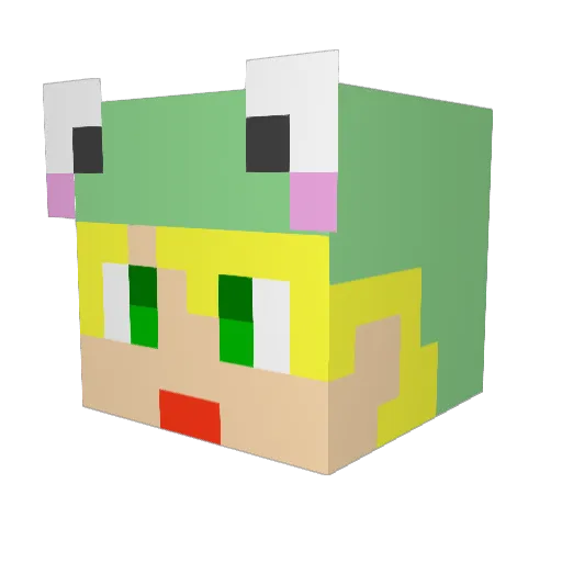 umasugi_ningen Minecraft avatar head, 3D render