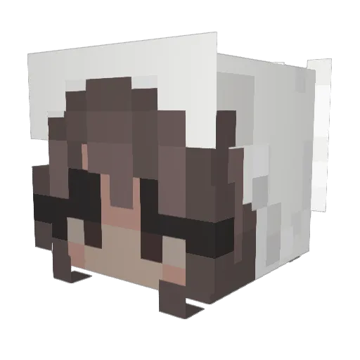 umchloee Minecraft avatar head, 3D render