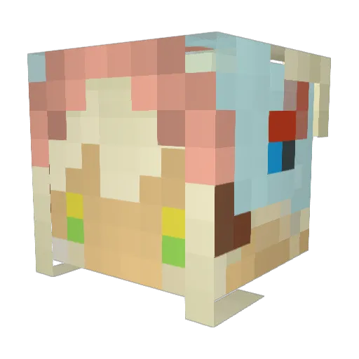 umecom Minecraft avatar head, 3D render