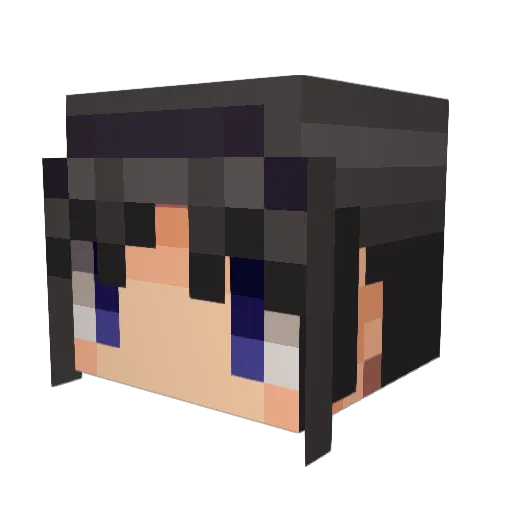 umenouka Minecraft avatar head, 3D render