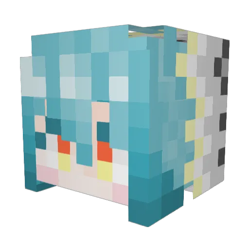 umiusikokekoke Minecraft avatar head, 3D render