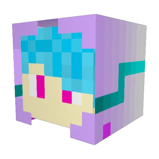 un9728d Minecraft avatar head, 3D render