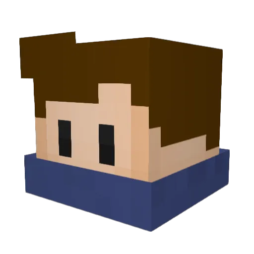 unRa7ed Minecraft avatar head, 3D render