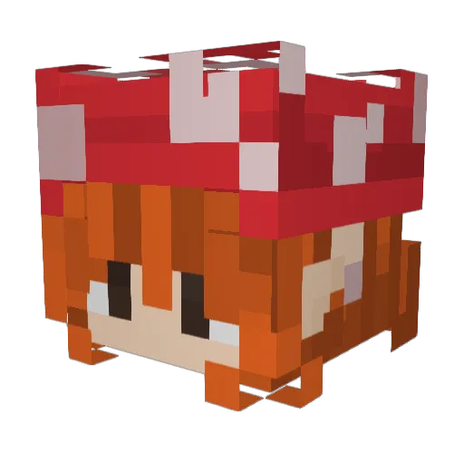 unadorned Minecraft avatar head, 3D render