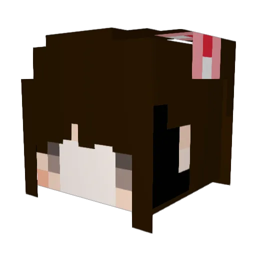 unagirl Minecraft avatar head, 3D render