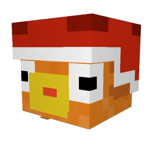 unaimbot Minecraft avatar head, 3D render