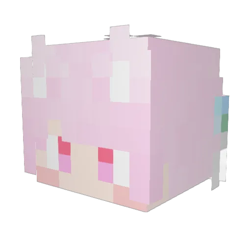 unamiemu Minecraft avatar head, 3D render