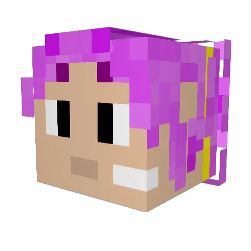 unapagnanless Minecraft avatar head, 3D render