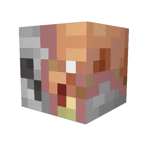 unbloom Minecraft avatar head, 3D render