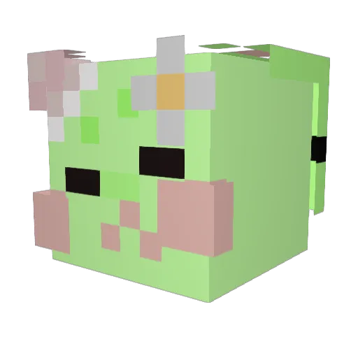 uncannyvalentine Minecraft avatar head, 3D render