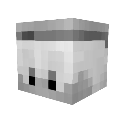 unchardet Minecraft avatar head, 3D render