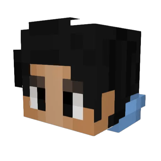 unchilled Minecraft avatar head, 3D render