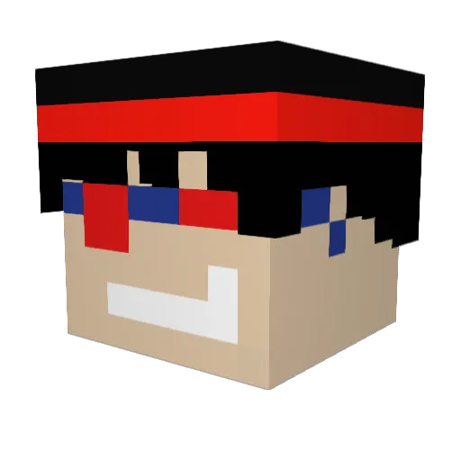 unclepenguin Minecraft avatar head, 3D render