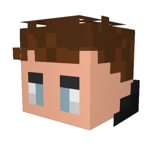 uncommon1 Minecraft avatar head, 3D render