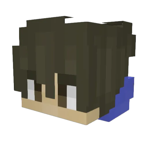 uncooked_ramen Minecraft avatar head, 3D render