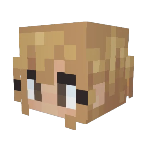 undeeded Minecraft avatar head, 3D render