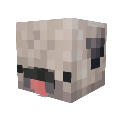 undefineded Minecraft avatar head, 3D render