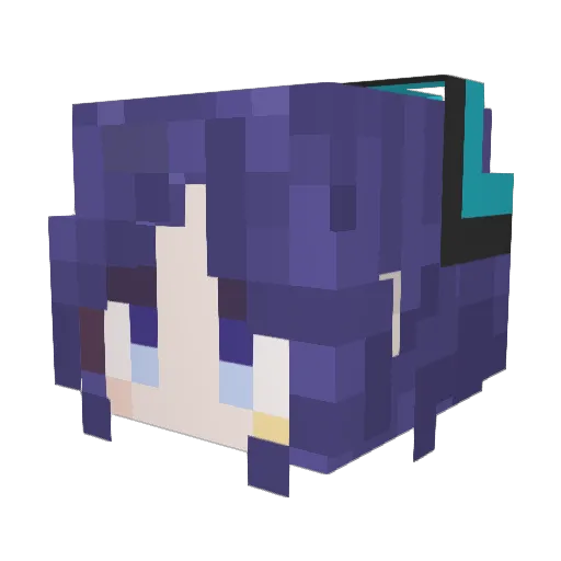 under_red Minecraft avatar head, 3D render
