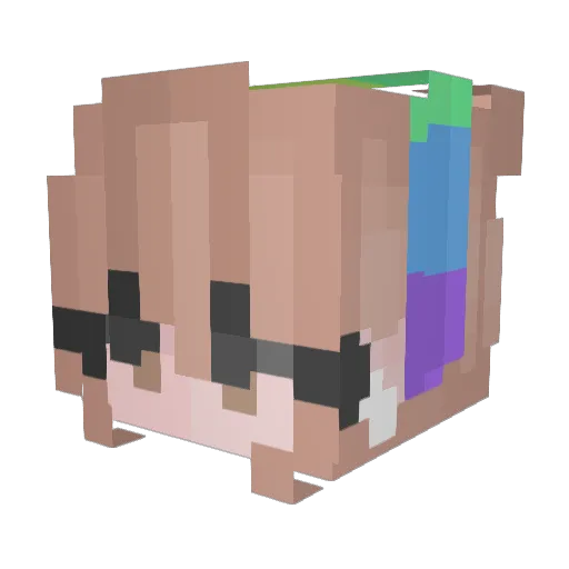 undercharge Minecraft avatar head, 3D render
