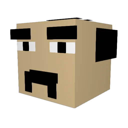 underdewater Minecraft avatar head, 3D render