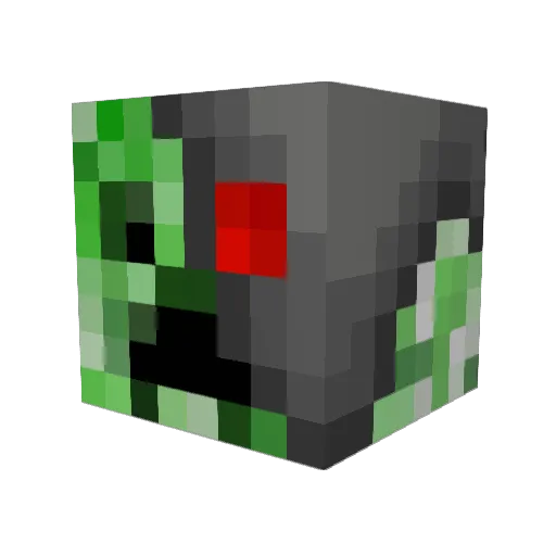 underwork Minecraft avatar head, 3D render