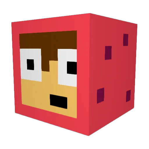 undistracted Minecraft avatar head, 3D render