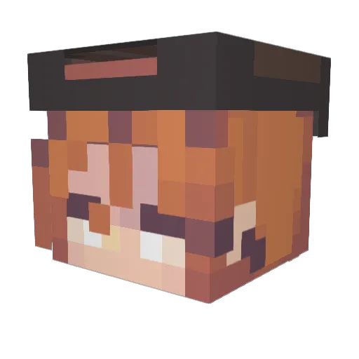 undoritomas Minecraft avatar head, 3D render
