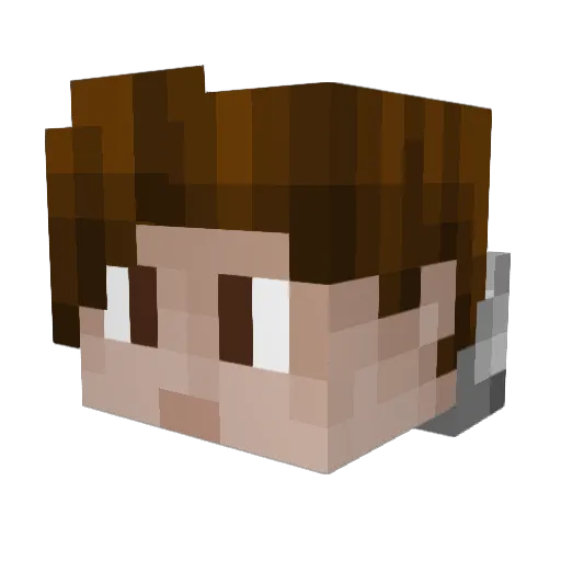 uneven_llama Minecraft avatar head, 3D render