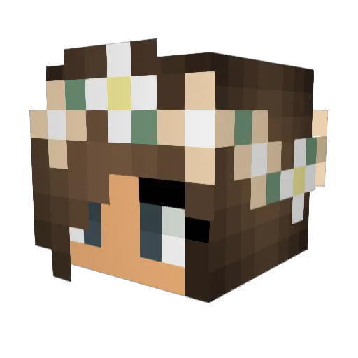 unfaymus Minecraft avatar head, 3D render