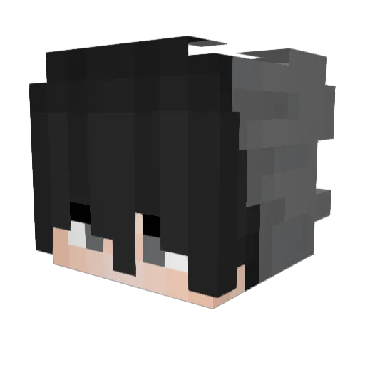 unfind Minecraft avatar head, 3D render