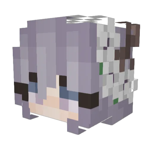unfoldings Minecraft avatar head, 3D render