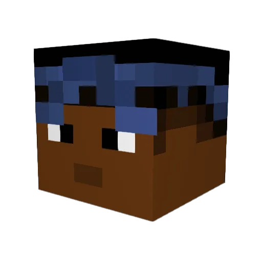unfunnyninja Minecraft avatar head, 3D render
